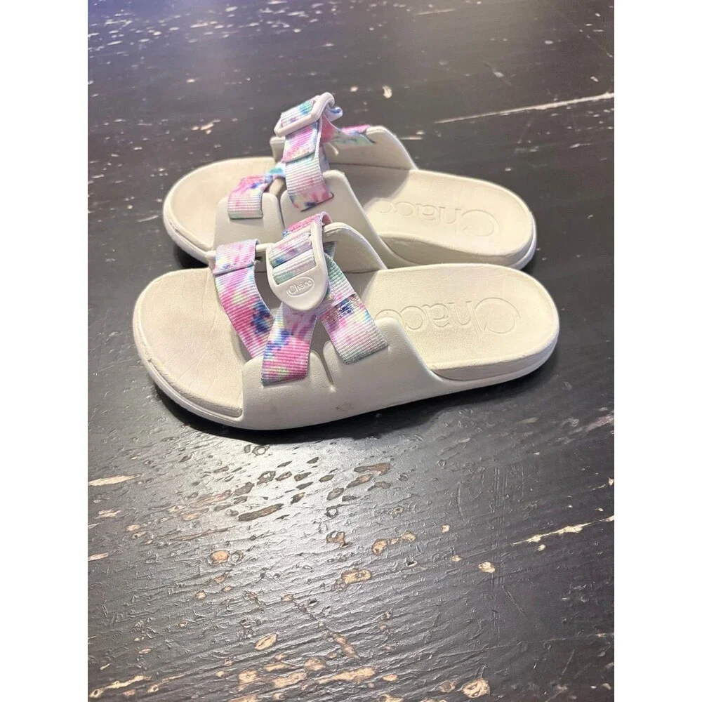Chacos Chillos Tye Dye Colorful Gray Slides Sandals Kids Size 1